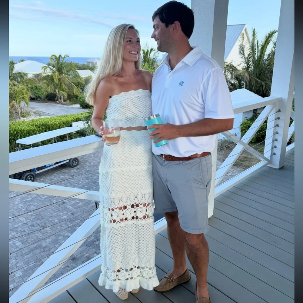 MABLE Pointelle Top and Crochet Maxi Skirt Set - Picture 4 of 7